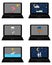 Various weathers symbols and leisure activities on laptop