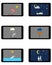 Various weathers symbols and leisure activities on Tablet