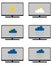 Various weathers symbols on monitor