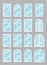 Various windows types set vector flat illustration. Collection plastic and wooden window with frames