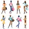 Various woman silhouettes