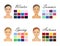 Various women color types information chart