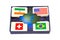 Various world country flags cards box isolated