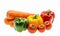 Varity of fresh vegetables on white background.