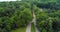 Varna, Bulgaria. Aerial drone view of the city sea garden park with flowers and alleys