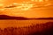 Varna lake orange sunset scenery