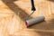 Varnished parquet roller