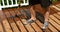 Varnishing an outdoor deck