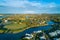 Varsity Lakes suburb and Reedy Creek at sunset.