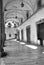 The Vasari Logge, Arezzo. Black and white photo