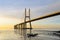 Vasco da Gama bridge at sunrise, Lisbon