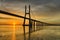 Vasco da Gama bridge at sunrise, Lisbon