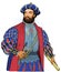 Vasco da Gama colored portrait in line art illustration. Editable layers.