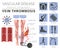 Vascular diseases. Vein thrombosis symptoms, treatment icon set.