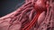 Vascular network in 3D rendering, showcasing intricate human anatomy