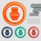 Vase, amphora icon on the red, blue, green, orange buttons for your website and design with space text.