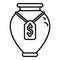 Vase auction icon outline vector. Business price