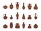 Vase big set. Pottery Vases isolated. Vector icon