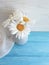Vase daisy, holiday beautiful on a retro arrangement wooden background