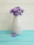 Vase flower chrysanthemum romance celebration on wooden background arrangement