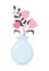 Vase glass with flowers decoration ornament