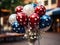 Vase With Red, White, and Blue Balloons