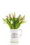 Vase tulips in pink and white