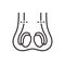 Vasectomy line icon, vector illustration