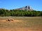 Vast barren landscape in outdoor park near Sainte Victoire mountain, Provence, france