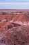 A vast colorful Painted Desert in Northern Arizona within Petrified National Park.