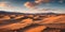 A vast desert expanse with rolling dunes under a sunny sky. Generative AI