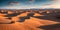 A vast desert expanse with rolling dunes under a sunny sky. Generative AI