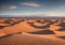 A vast desert expanse with rolling dunes under a sunny sky. Generative AI