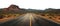 vast desert highway. transparent PNG background. cracked road. mountain range. arizona highway.