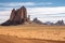 vast desert landscape with towering rock formations