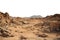 vast dry hot desert vast landscape. transparent PNG file. mars surface