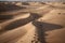 Vast Golden Sands A Sun Drenched Desert Landscape.AI Generated