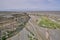 Vast rocky landforms from a drone perspective