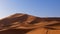 Vast sand dunes in Sahara Desert in Morocco