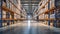 A vast warehouse symbolizes efficient logistics in action, a hub of organized storage and distribution, Ai Generated