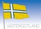 Vastergotland regional flag, Sweden, vector illustration