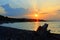 Vasto, Abruzzo/Italy- Sunset on beach natural reserve of Punta Aderci, Vasto, Italy