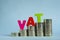 VAT (Value Added Tax) concept. Word VAT alphabet made from wood