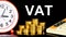 VAT - value added tax. Text inscription on the background of money coins.