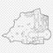 Vatican blank map. Vatican City State in Rome with  important buildings, sights on transparent background.  Map of Vatican for you