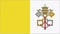 Vatican City Holy See embroidery flag. Emblem stitched fabric. Embroidered coat of arms. Country symbol textile background