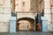 VATICAN CITY - MAY 22 2017 : Two members of the Pontifical Swiss Guard securing one access of St. Peter\'s Basilica