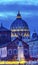 Vatican Dome Buildings Night Rome Italy