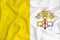 Vatican flag on the background texture. Concept for designer solutions