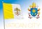 Vatican Holy See official national flag and coat of arms, Italy